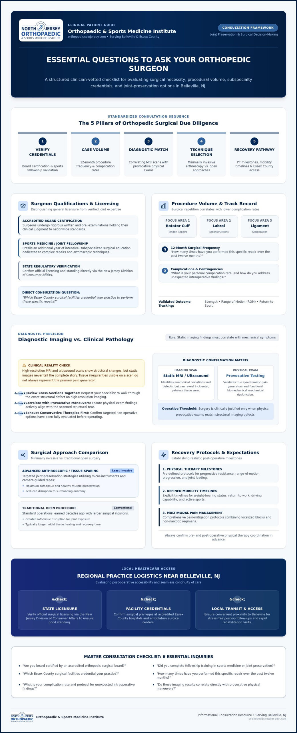 Essential Questions to Ask an Orthopedic Surgeon Near Belleville, NJ: Patient Consultation Checklist